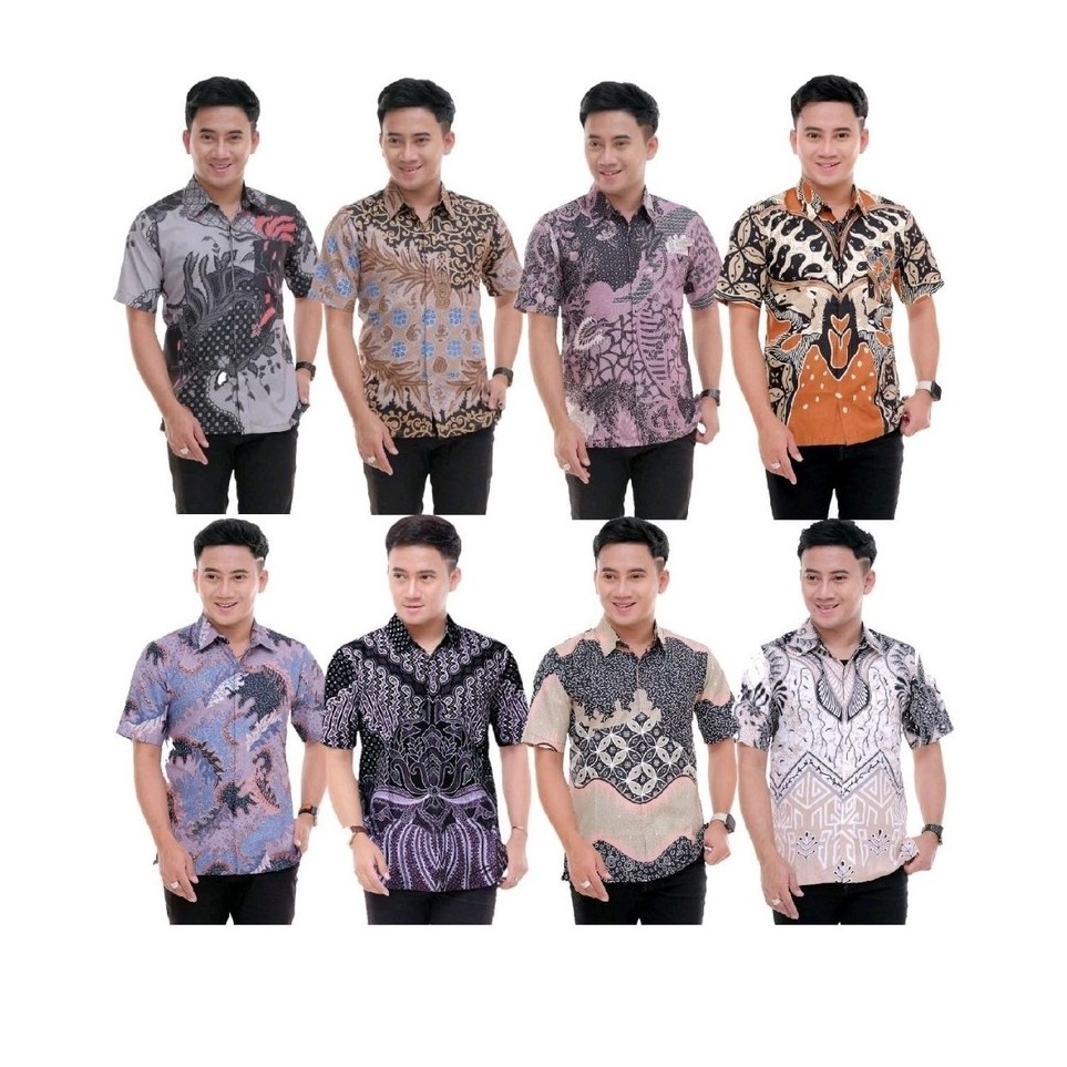 Batik Pria Lengan Baju Batik Pria Lengan Pendek / Azriel Batik / Kemeja batik pria lengan pendek / A