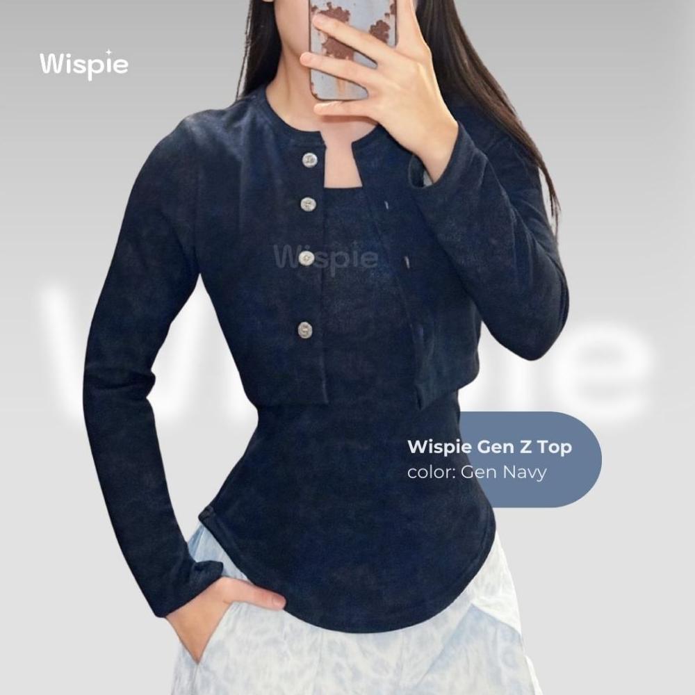 Wispie Gen Z Top | Atasan Rib Wanita kombinasi dengan Cardigan