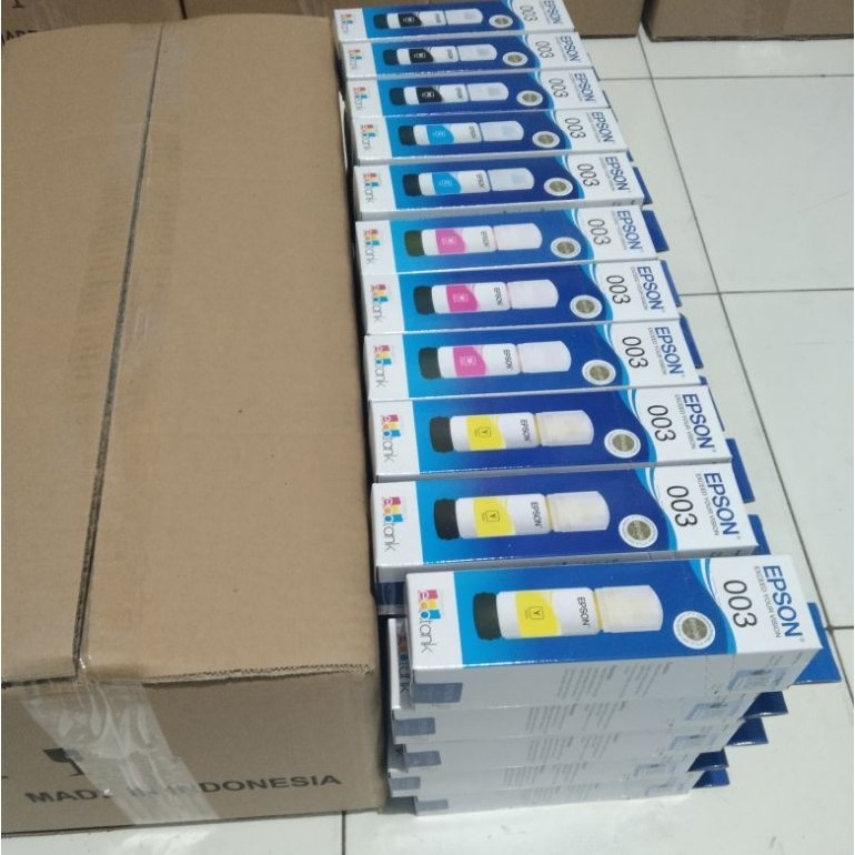 tinta epson 003 1 dus isi 60 pcs  warna boleh campur