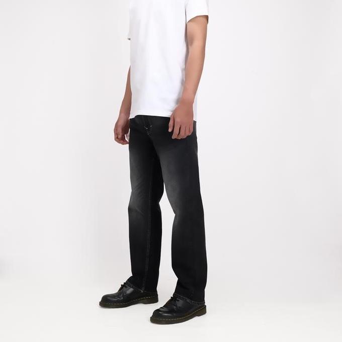 Rockmaker Celana Denim Regular Loose Spike Black Jeans Nyaman
