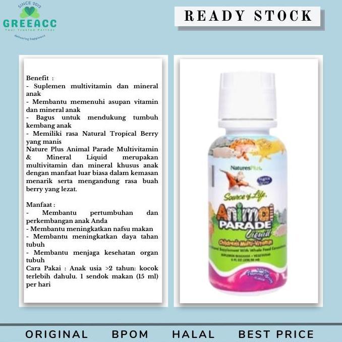 Segar- Nature'S Plus Animal Parade Natures 8Oz Bpom Nutrisi Anak