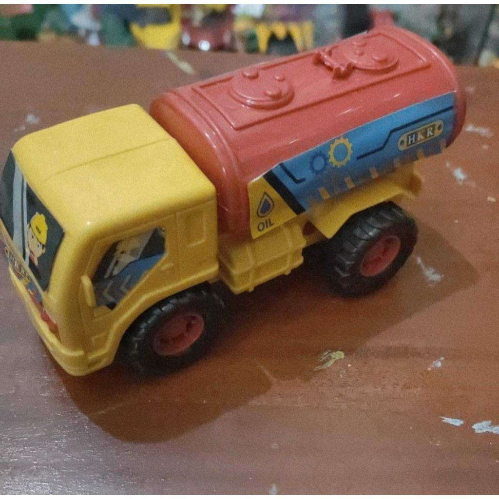 Mainan Truck Plastik Tanki Tanker Oil Truck Mainan Plastik murah