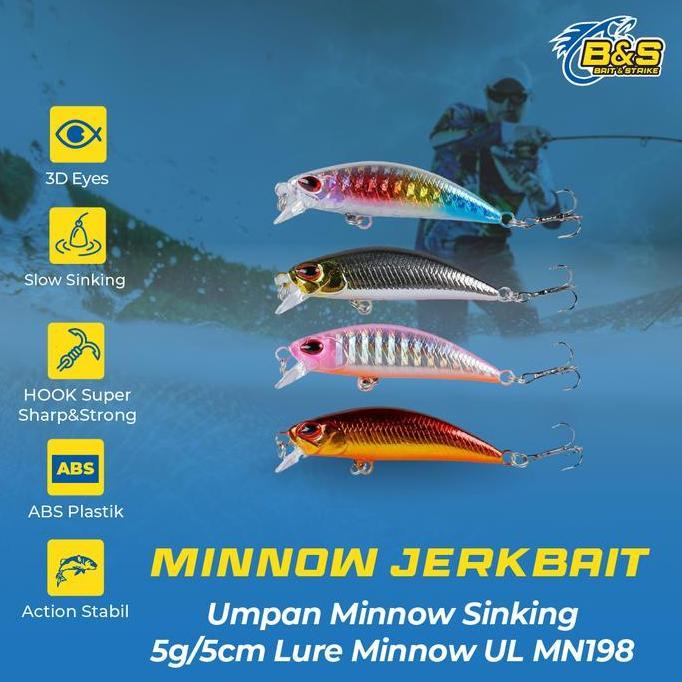 (Good) Umpan Minnow Sinking 5g/5cm Lure Minnow UL MN198