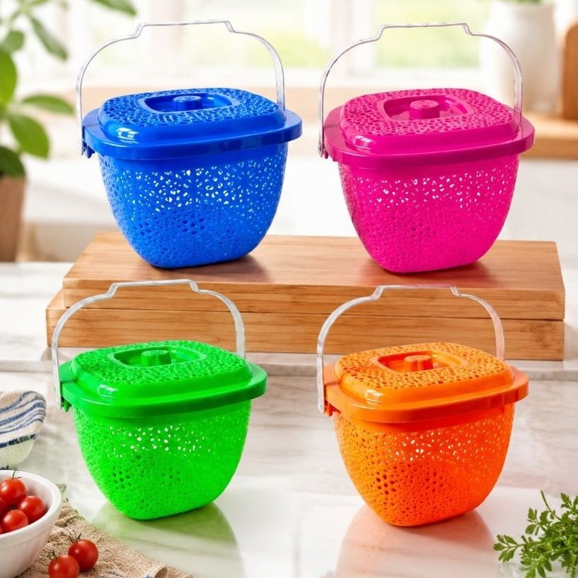 (GROSIR12pcs) WAKUL BERKAT ADA GAGANG +TUTUP KERANJANG BUAH SAYUR KERANJANG HAJATAN