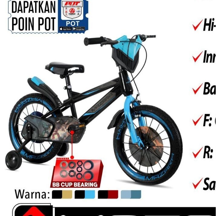 SEPEDA ANAK BMX 16 INCH MAZARA 2236 DB-2  BAN 2.50