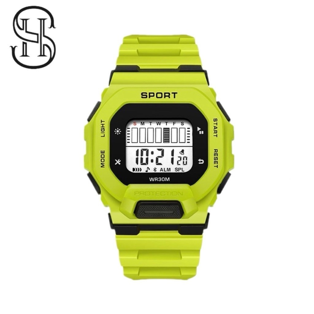 Jam Tangan Digital Sport WR30M LED Unisex Warna Neon dengan Light Mode