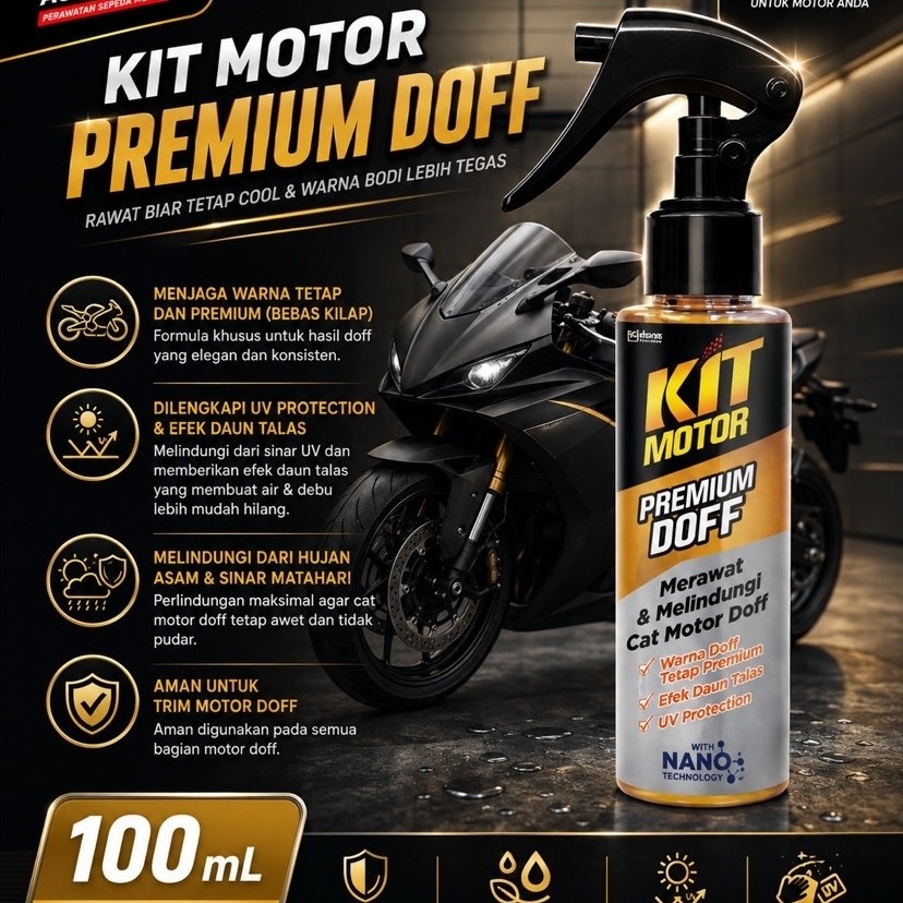 Kit Perawatan Motor Pelindung Cat Doff 130ml Cairan Pelapis Body Motor