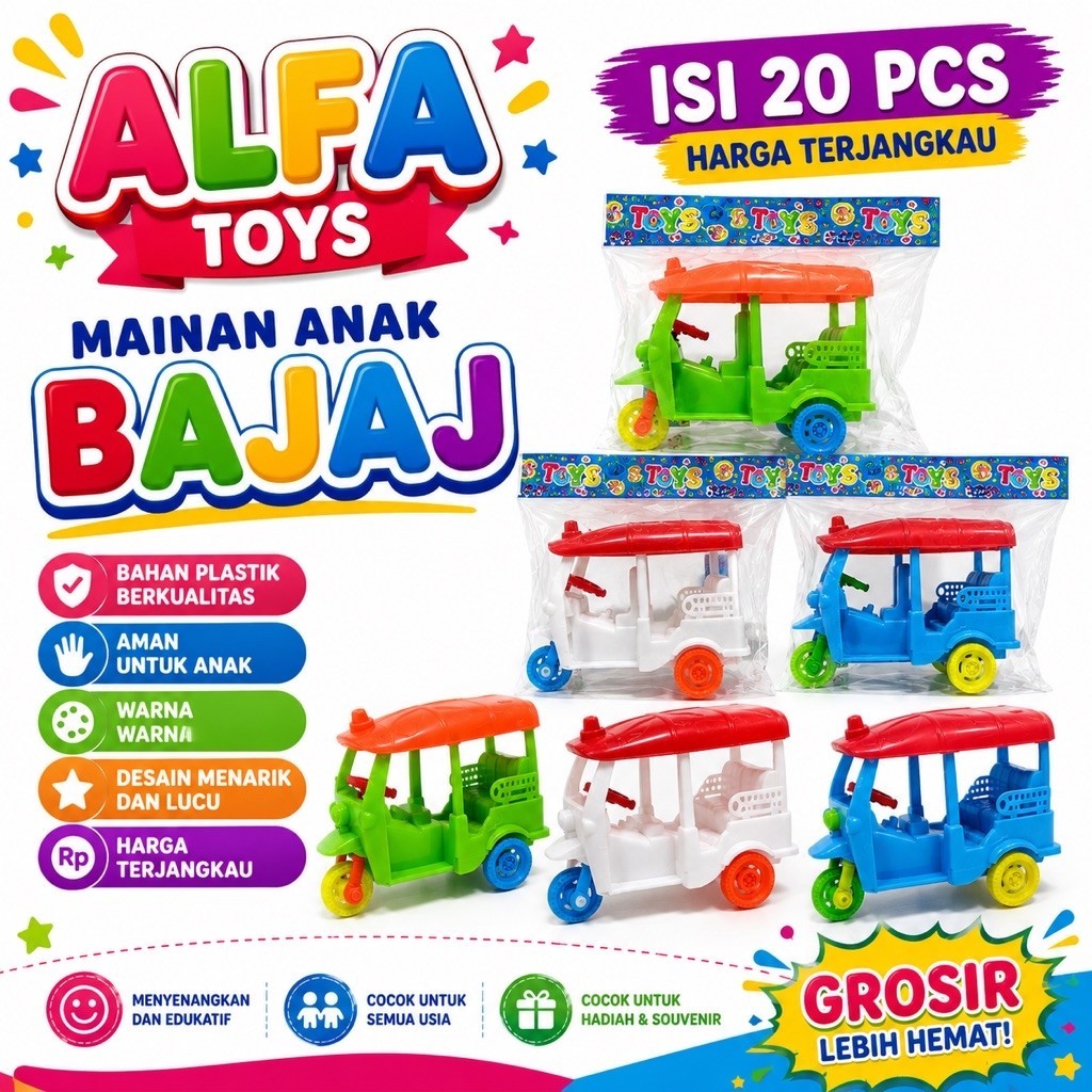 ISI 20 PCS MAINAN ANAK MOTOR BEMO
