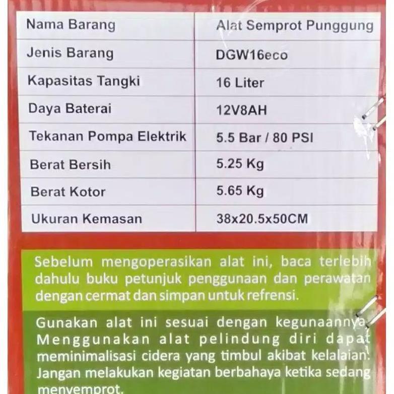SPRAYER ELEKTRIK DGW ALAT SEMPROT PERTANIAN MODERN DAN BISA UNTUK SEMPROT DESINFEKTAN