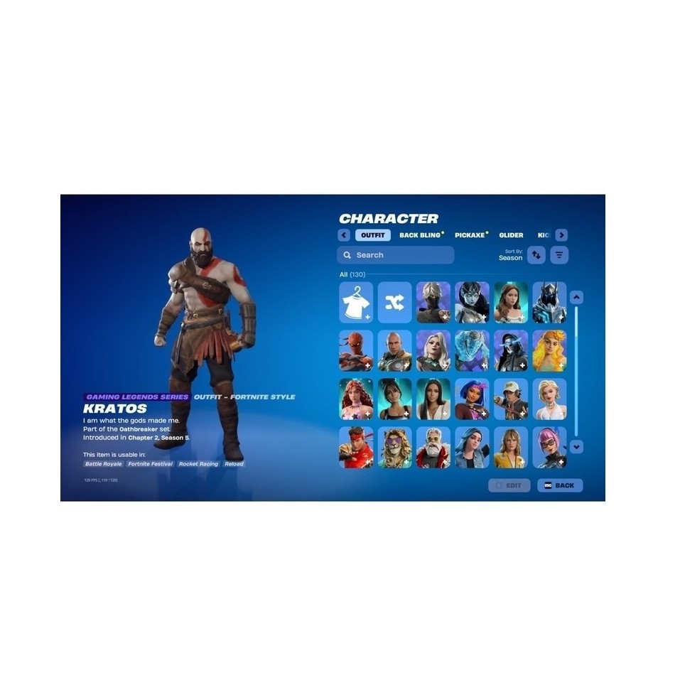 FORTNITE ACCOUNT KRATOS, MIDAS, MANDALORIAN, LOKI