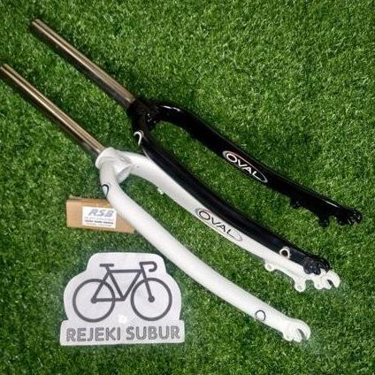 Fork Rigid Ring 26 Alloy Disk Brake Cakram Saja Hitam Putih Not Mosso - Hitam