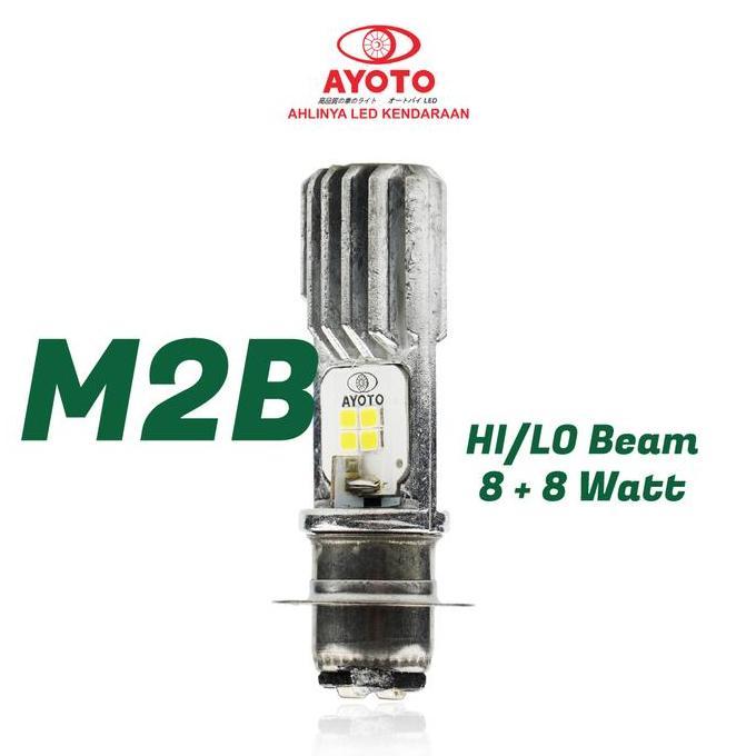 Promo LAMPU LED MOTOR AYOTO M2B H6 HI LO 1500LM 4 CHIP CAHAYA TERANG FOKUS KUNING PUTIH MOTOR BEBEK 