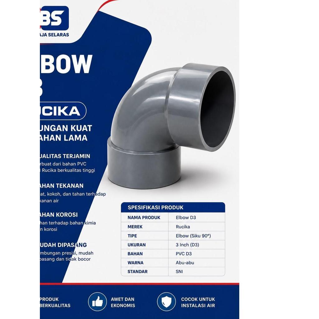 KNEE/ELBOW D 3/ELBOW 3 INCH  PVC