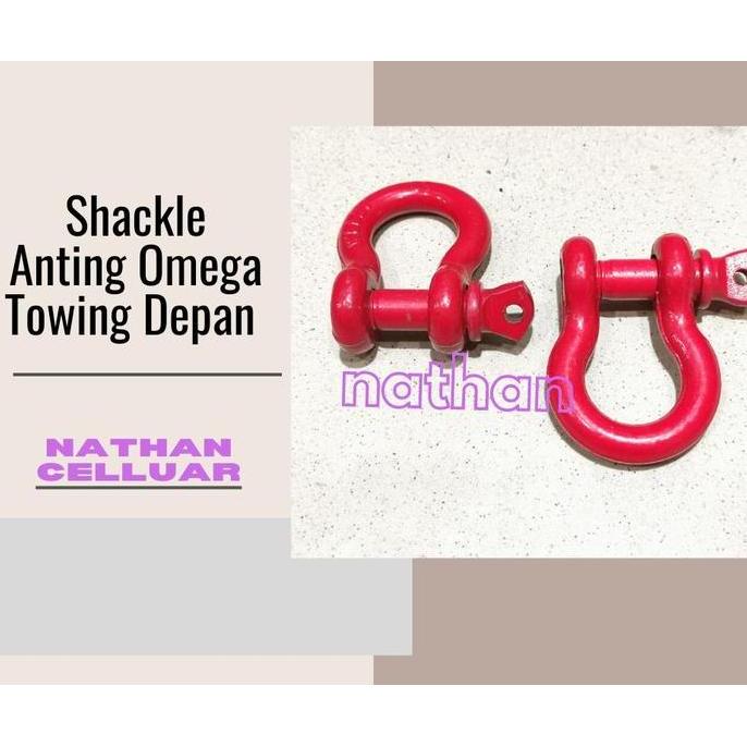 Shackle Omega Tanduk Bumper Depan Segel Anting Towing Mobil Derek Red