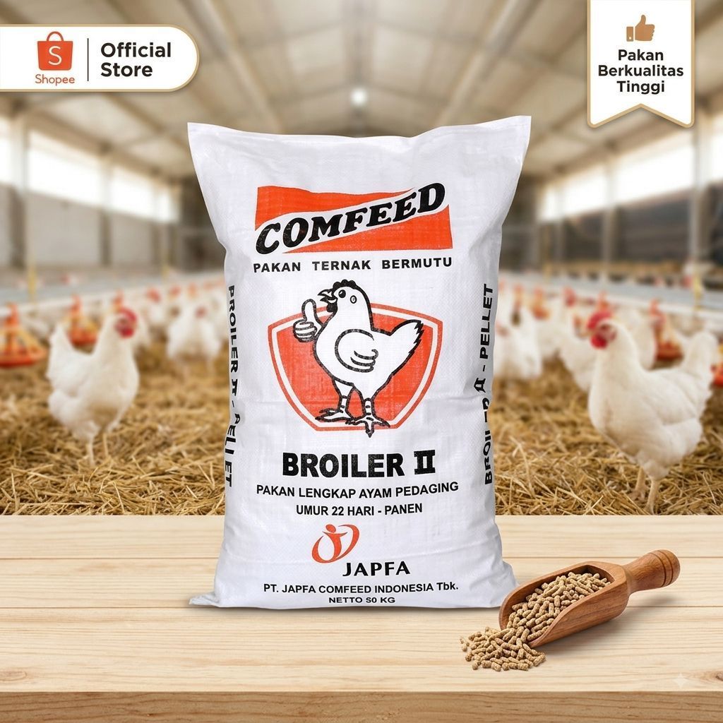 Pakan Ayam Broiler II Comfeed Japfa 1 Kg - Pur Finisher Ayam Pedaging (Umur 22 Hari - Panen)