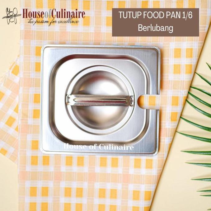 Tutup Food Pan Stainless Berlubang 1/6 Tutup Gastronom Pan