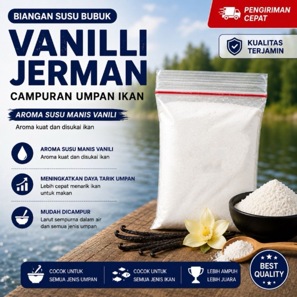 Vanili Bubuk Biang Susu Kemasan Ekonomis Aroma Tajam