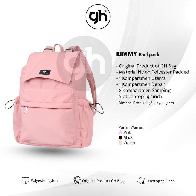 GH-Bag KIMMY Backpack Sekolah Tas Ransel Kuliah Slot Laptop 14" inch