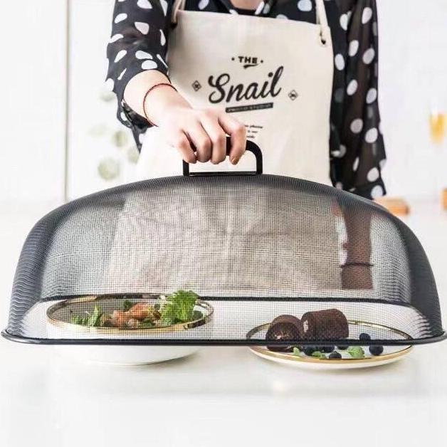 Tudung Saji Stainless Kotak Bulat Putih Estetik Hitam