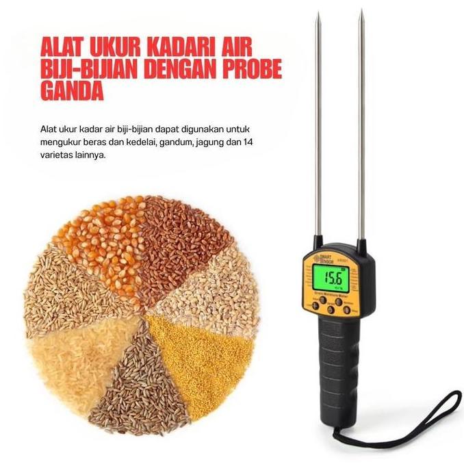 Grain Moisture Meter Alat Pengukur Kadar Air Beras Padi Digital Tester Biji Jagung Ukur Kelembaban