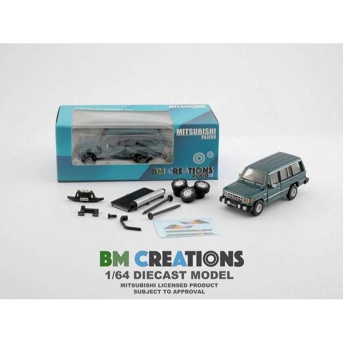 64B0239 BM CREATIONS 1983 MITSUBISHI PAJERO MK1 GREEN DIECAST MOBIL
