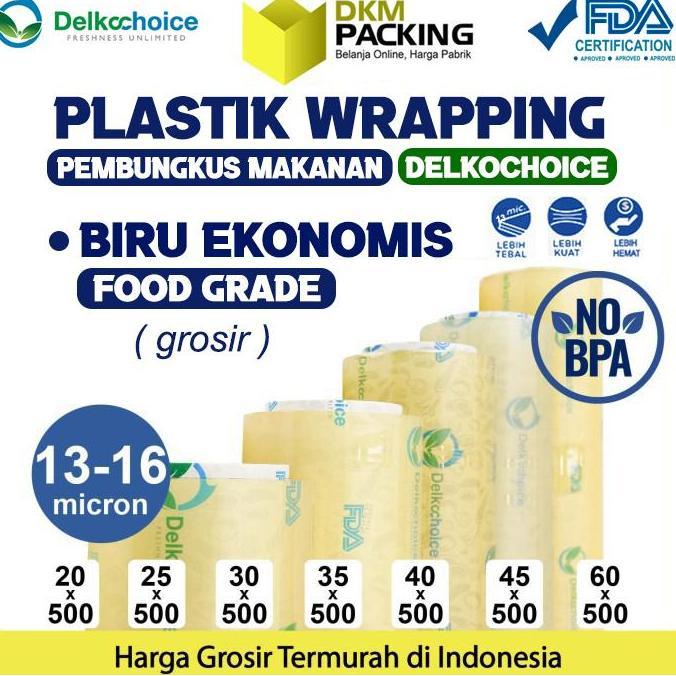 PLASTIK CLING WRAP FOOD GRADE BIRU FOOD WRAPPING DELKOCHOICE /SATUAN //