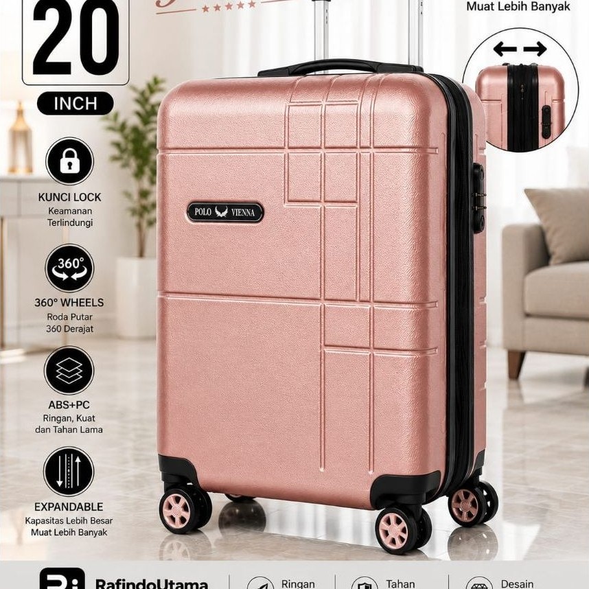 KOPER EXPAND  20 " PREMIUM Garansi Koper Fiber, Koper Cabin, Koper Umroh, Koper Tahan Banting, Koper