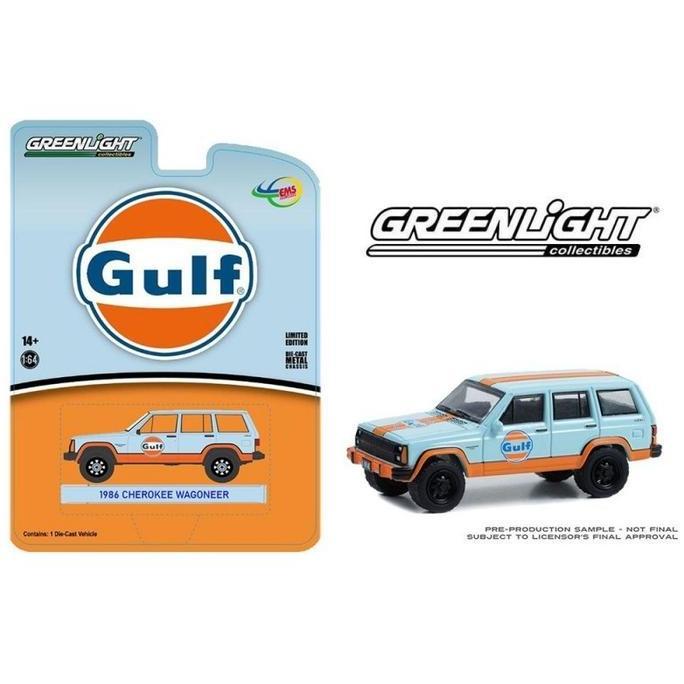 51523 GREENLIGHT INDONESIA EXCLUSIVE 1986 JEEP CHEROKEE WAGONEER GULF
