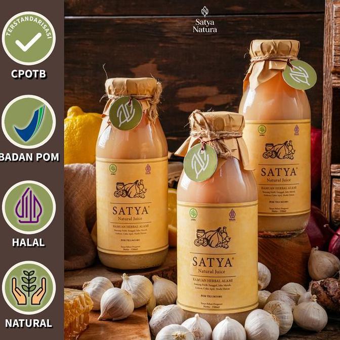 SATYA NATURAL JUICE (PAKET 3 BOTOL) JUS BAWANG PUTIH TUNGGAL BPOM TR