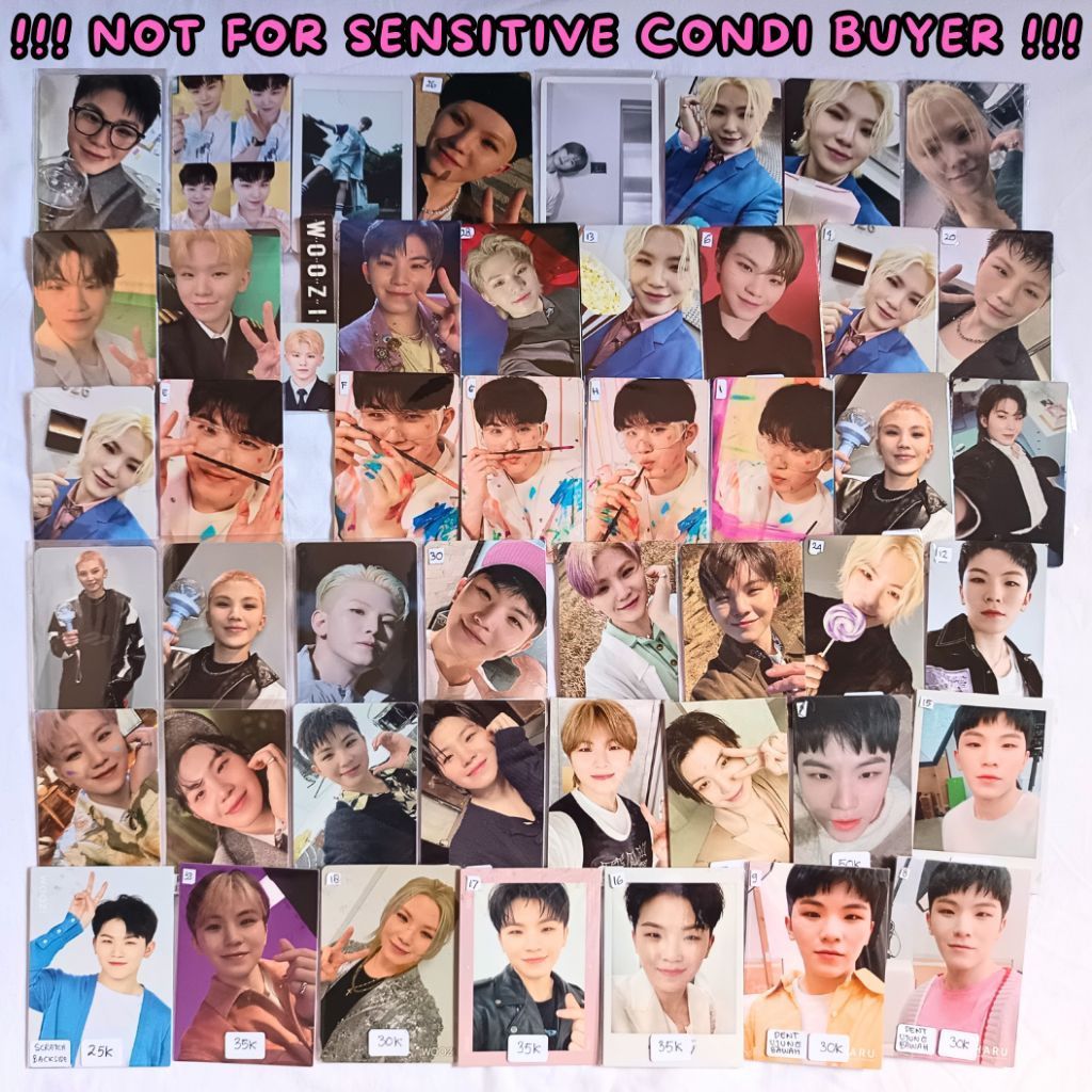 PHOTOCARD WOOZI SEVENTEEN OFFICIAL FTS SHADOW CENTIL MEMKIT PILOT ABAS 17RH BENE JAPAN FML WOOAHAE