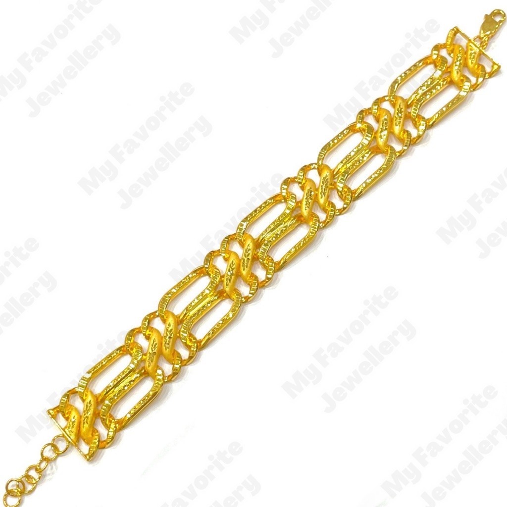 Gelang Double Sisik Naga Variasi Gelang Emas Asli Kadar 700