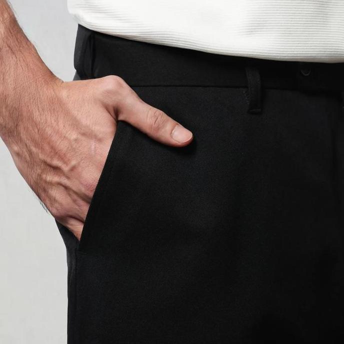 Heymale Smart Peazy Pants Black Celana Bahan Pria