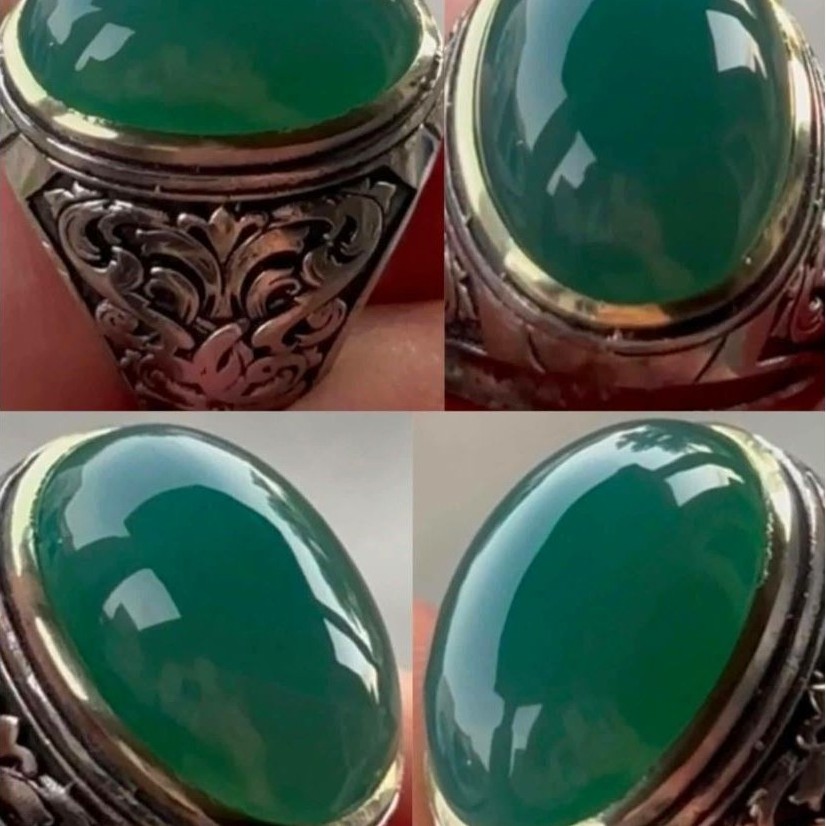 NATURAL CINCIN BATU GREEN CHRYSOPRASE IJO GARUT AJIB SUPER