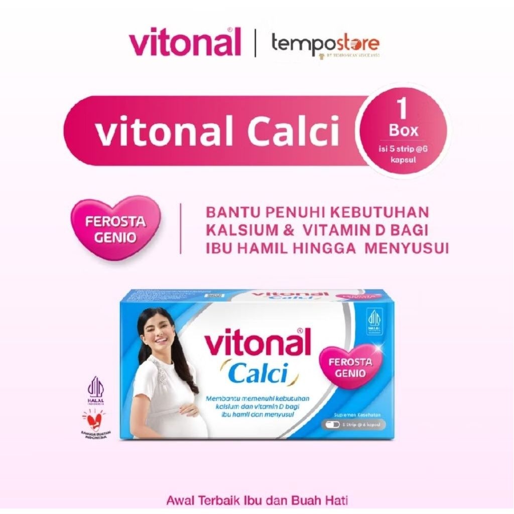 Vitonal Calci Kapsul Suplemen Kalsium Ibu Hamil & Menyusui