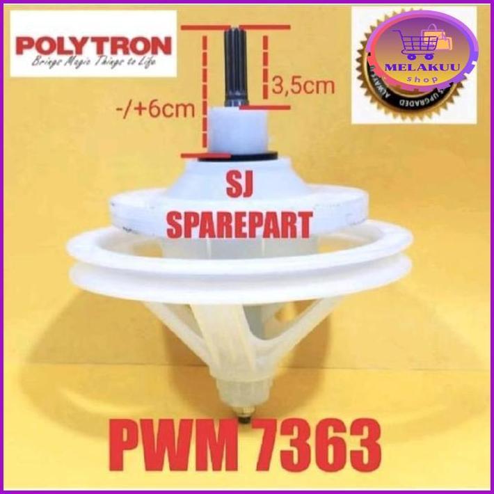 GEARBOX MESIN CUCI POLYTRON 2 TABUNG PWM 7363 BARU