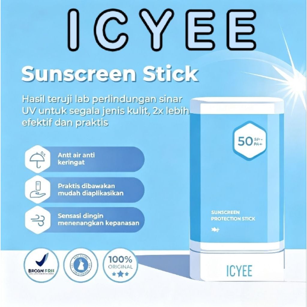 ICYEE Sunscreen Stick SPF50 PA++ Melembapkan Anti Sunburn 18g Tahan Air