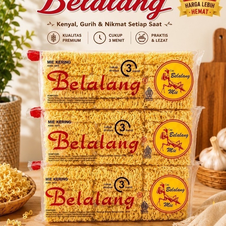 Mie Kering Belalang KR15 ,kelKeriting Kering Cocok untuk Bakso,Mie Ayam dan Seblak