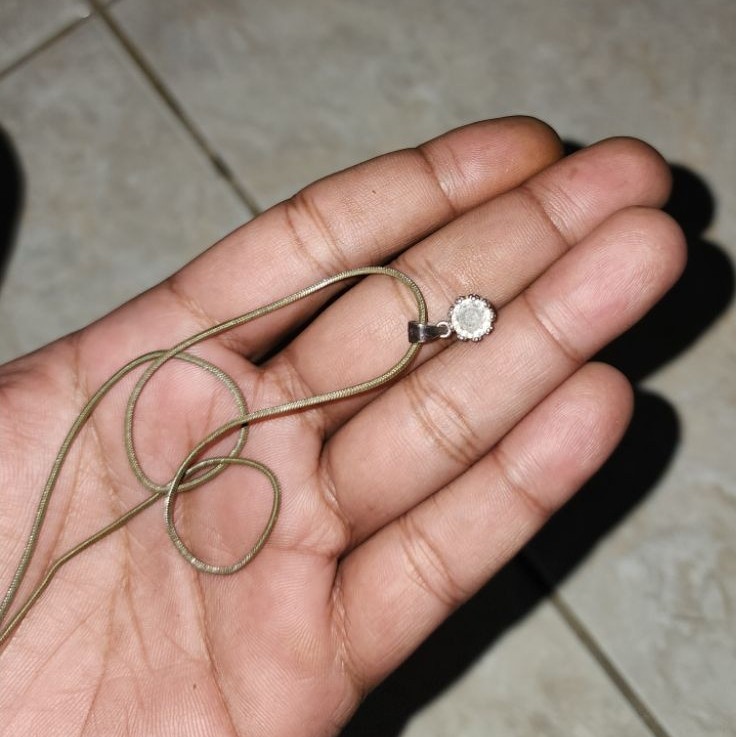 kalung bandul liontin batu brkilau jadul kalung bandul perak peninggalan mbah