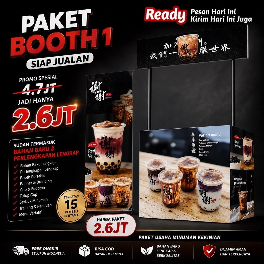 (COD) PAKET USAHA MINUMAN KAMSIA BOBA FRANCHISE MINUMAN TERLENGKAP