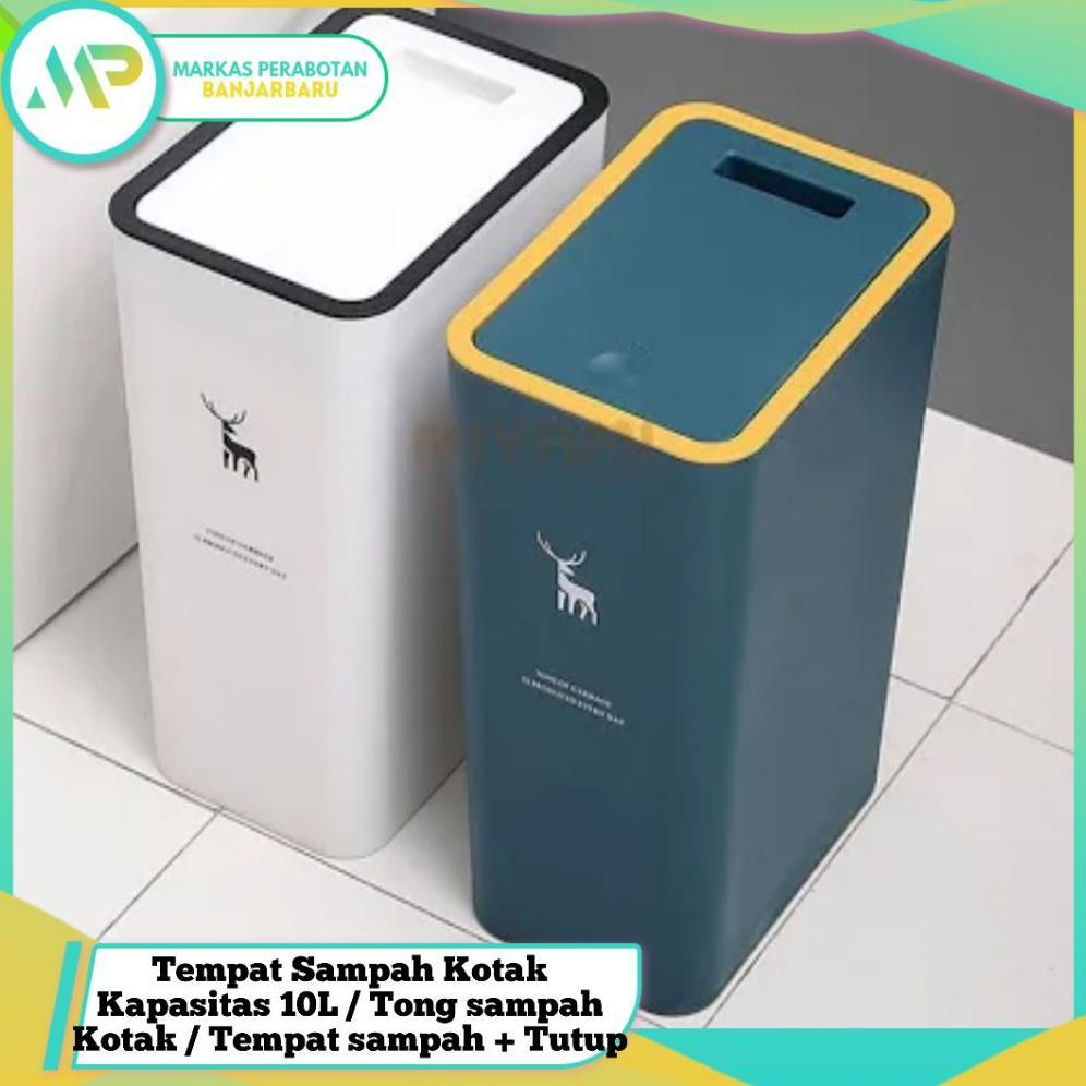 Tempat Sampah Kotak Kapasitas 10L / Tong sampah Kotak / Tempat sampah + Tutup