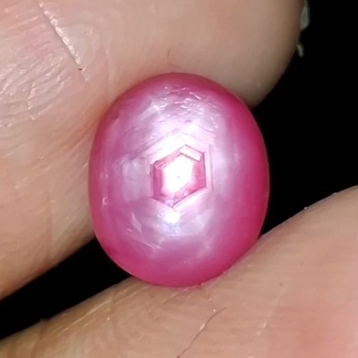 ​[NATURAL] Batu Permata Ruby Star Fatwa Pinkish Red Ideal Cincin
