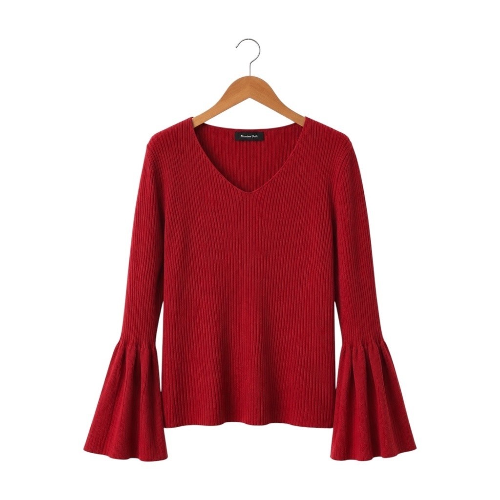 (S) Sweater Flounce Sleeve Massimo Dutti New