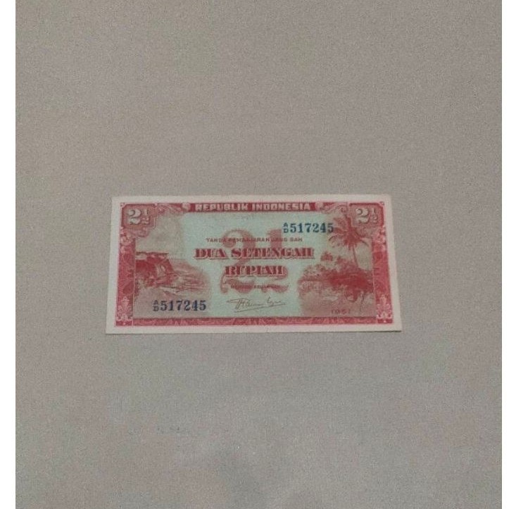 uang 2 setengah rupiah pemandangan 1951