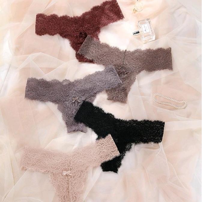 DS243 >> Jenny Panties Thong Gstring Celana Dalam CD Wanita Cewe Transparan Cute VS lacy Lacie Renda