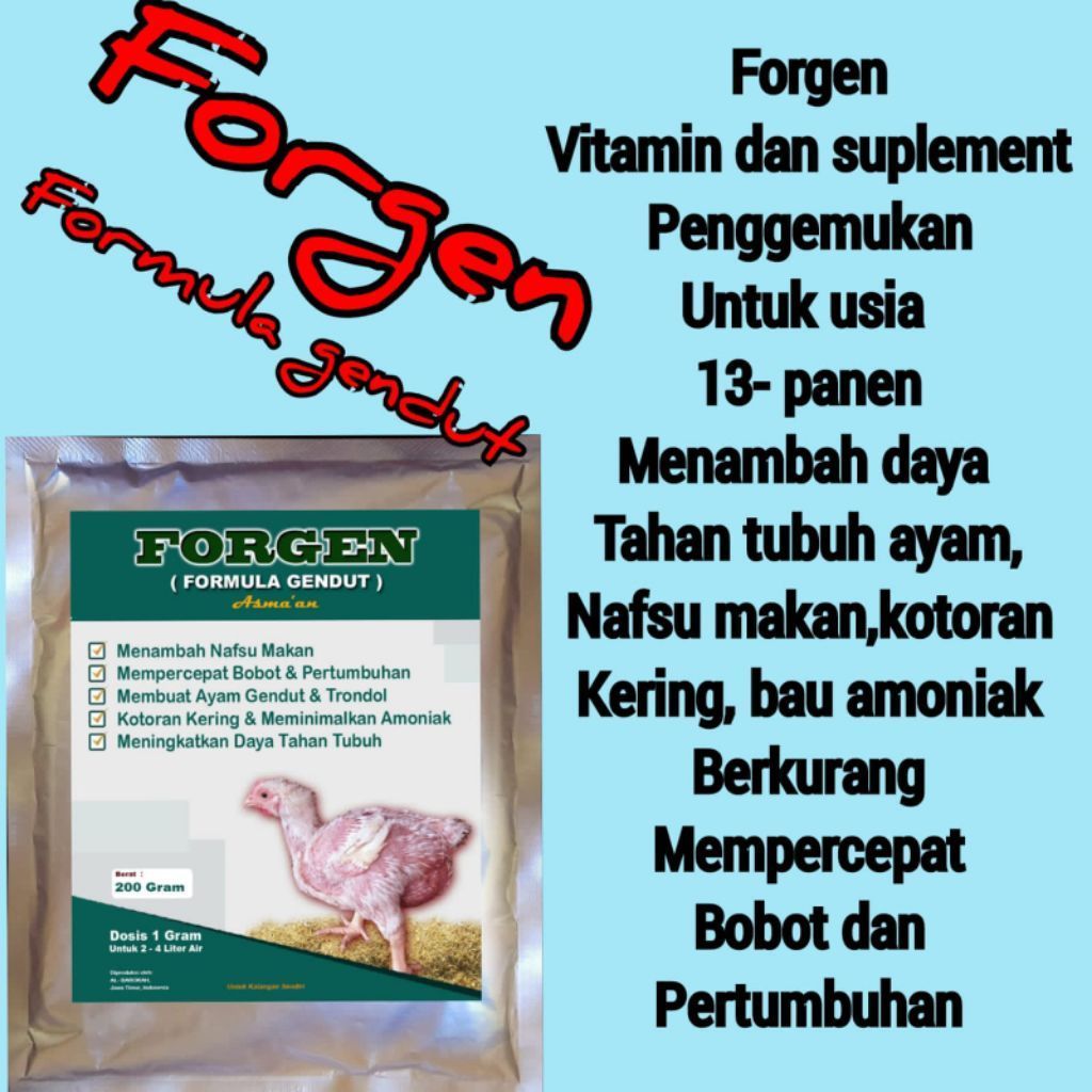 Forgen Formula Penggemuk Ayam Multivitamin Broiler