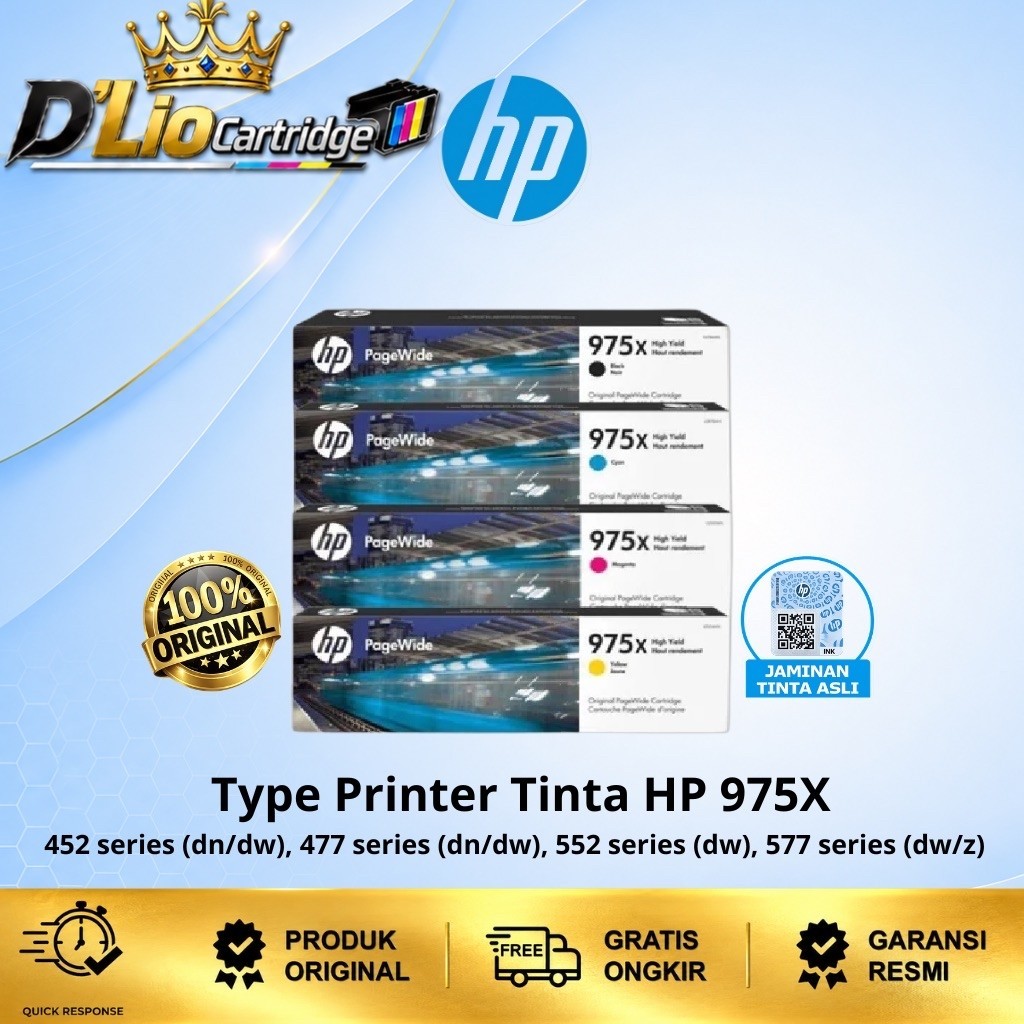 Tinta HP 975X Original 452dn, 452dw, 477dn, 477dw, 552dw, 577dw, 577z