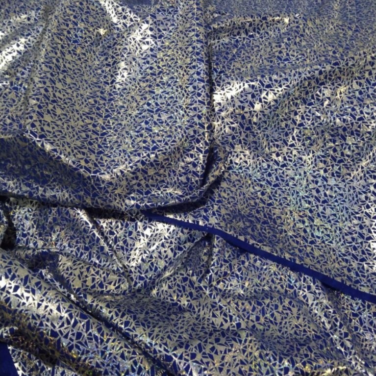 Kain Lame Biru Silver Metalic