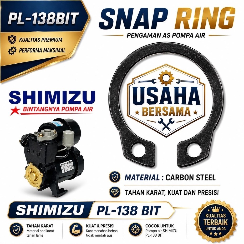 SNAPRING POMPA AIR SHIMIZU PL-138 BIT SNAP RING ADT SHIMIZU 138 SPARE PART POMPA AIR