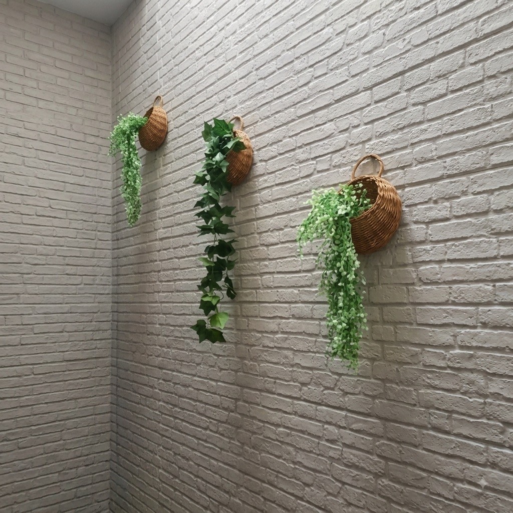 Vas Bunga Rotan Gantung | Pot Rotan Dinding