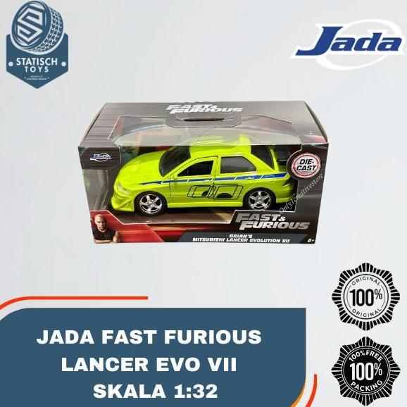 Jada Fast And Furious Brian Mitsubishi Lancer Evolution VII Skala 32 Diecast Mobil Koleksi Original 